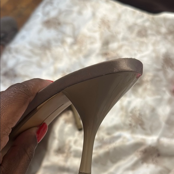 Zara Women's Gold Bow Heeled Sandals - Picture 6 of 12